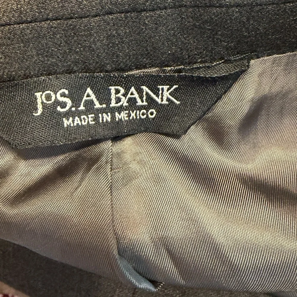 Jos A Bank Brown Suit 46R Wool Pleated Cuffed Pants 40 X 29 Windowpane READ